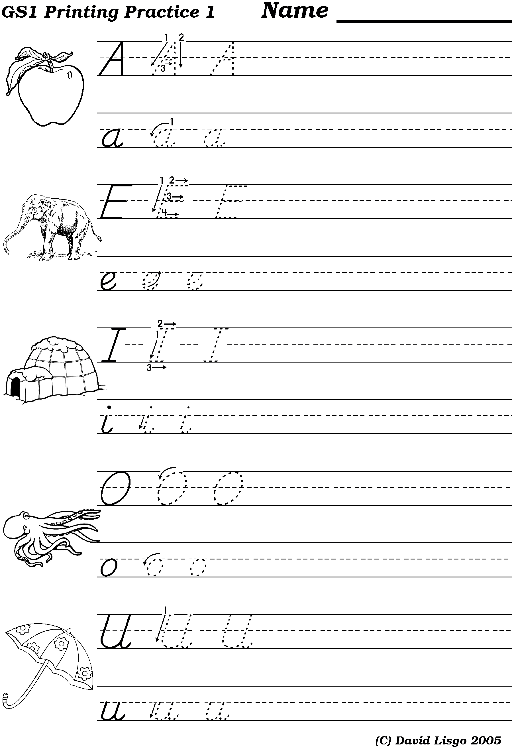 Practice Printing Sheets